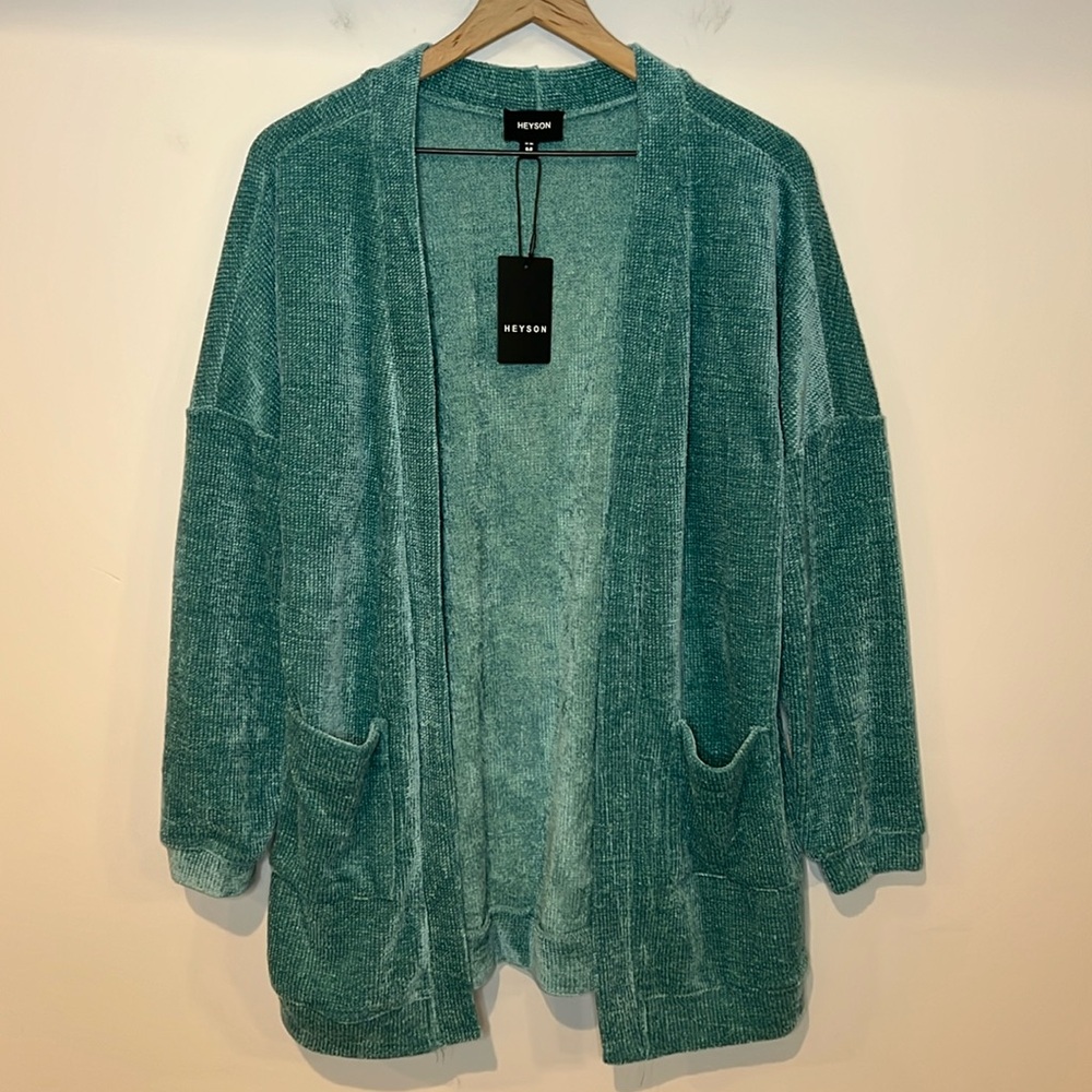 Heyson Soft Green Open Cardigan